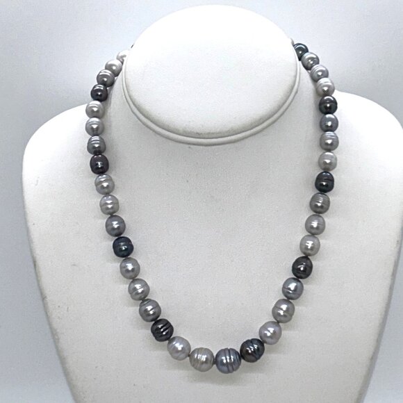 Pearl Jewelry - Freshwater Pearl Necklace, Potato Pearls Ring Pearls Hand Knotted 18"